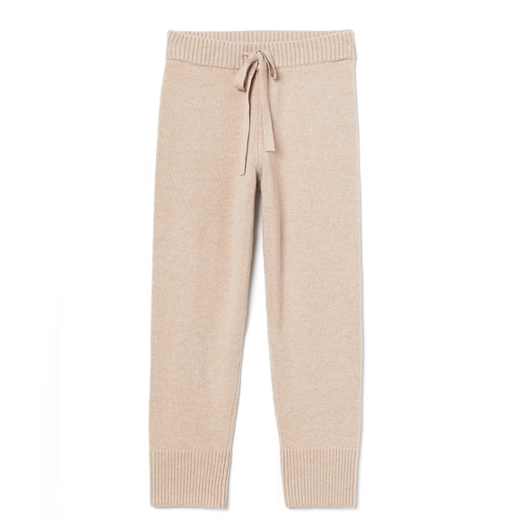 H&M Light Beige Knit Joggers Size Small - Picture 1 of 3